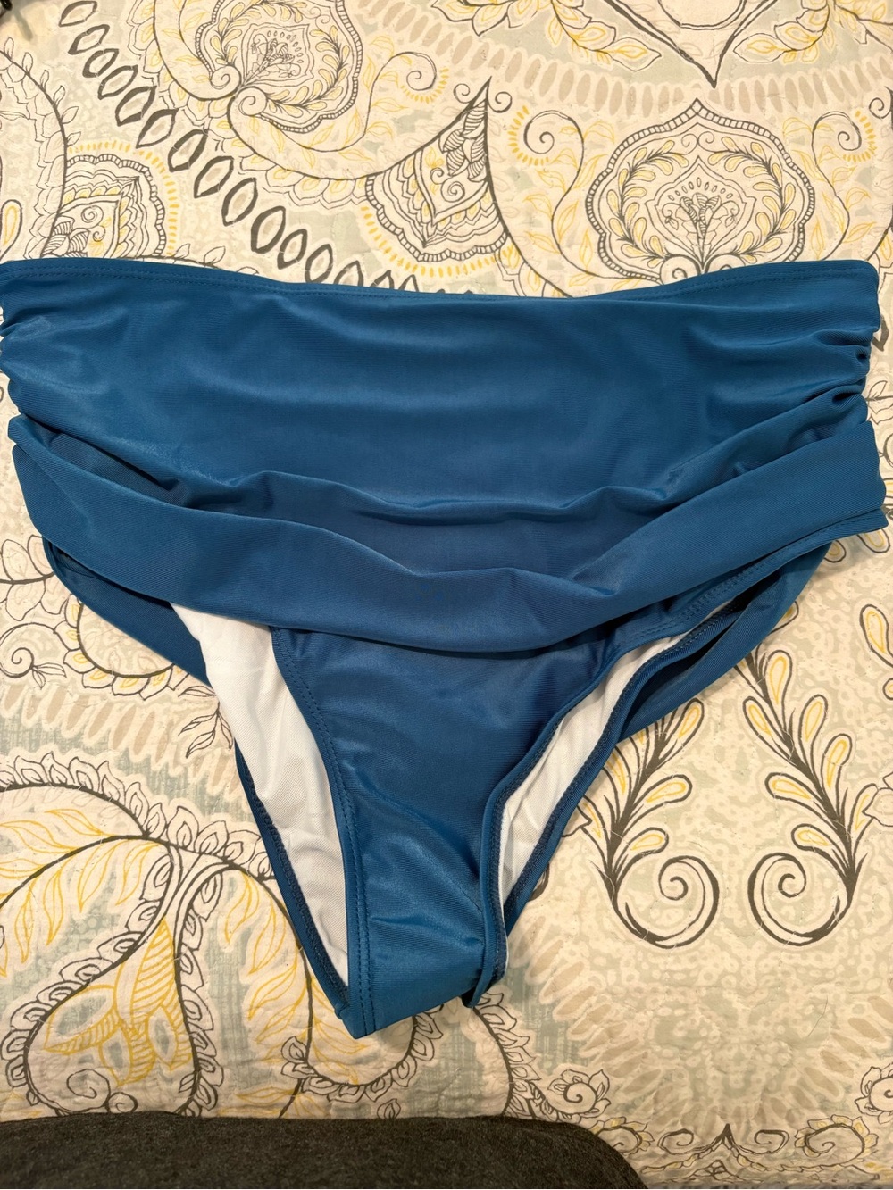 High-Waist Blue Bikini Bottoms